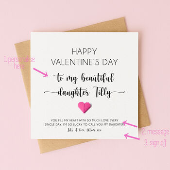 Personalised Valentine's Day Card For Daughter, 2 of 5