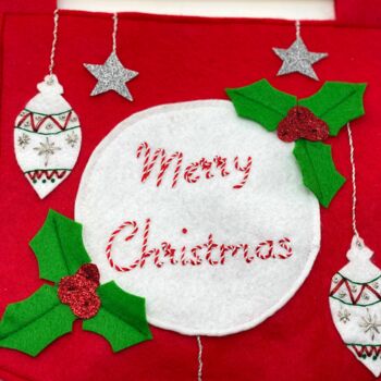 Merry Christmas Banner Kit Christmas Embroidery Kit, 3 of 11