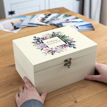 Personalised Floral Wedding Keepsake Box Gift, 2 of 3