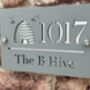Personalised Bee Hive Design House Acrylic Number Sign, thumbnail 1 of 3