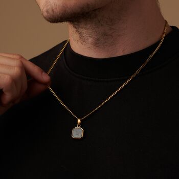 Gold Lapis Lazuli Stone Pendant, Engraved Pendants For Men And Women, 5 of 8