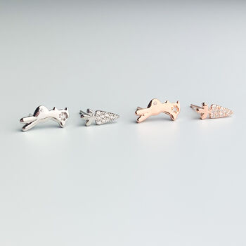 Sterling Silver Bunny And Carrot Stud Earrings, 2 of 5