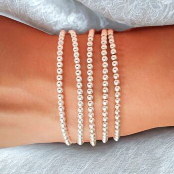 Sterling Silver Beaded Stacking Bracelets, 4 of 9