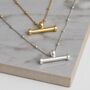 Sterling Silver T Bar Necklace, thumbnail 7 of 9