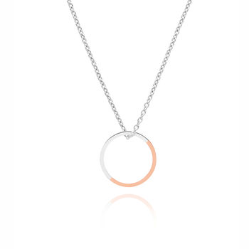 9ct Gold And Sterling Silver Two Tone Circle Necklace, 4 of 6