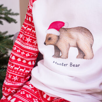 Personalised Children's Bear Christmas Pyjamas, 2 of 5