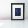 Personalised Gemini Constellation Woodblock Print, thumbnail 2 of 5