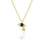 Dark Blue Saturn Necklace With Star Sterling Silver, thumbnail 2 of 4