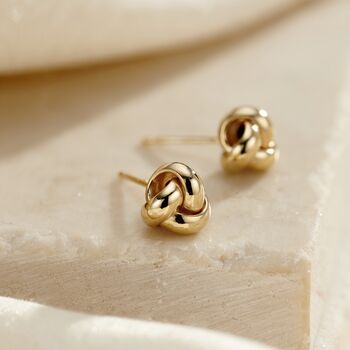 9ct Gold Knot Stud Earrings, 3 of 6