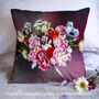 Personalised Wedding Bouquet Velvet Cushion, thumbnail 3 of 3