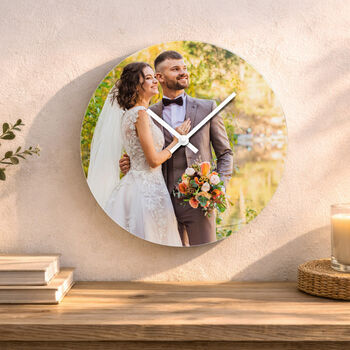 Personalised Glass Photo Wall Clock, 2 of 6