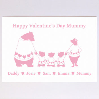 Personalised Bear Family Valentine's Day Card, 3 of 8