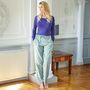 Women's 'Moss' Herringbone Brushed Cotton Pyjama Trousers, thumbnail 2 of 4