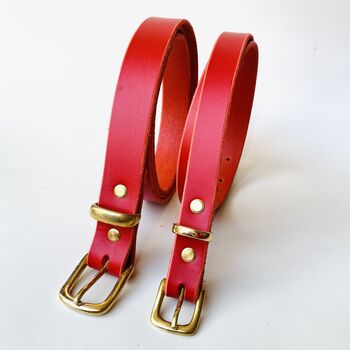 Handmade Leather Belt 2cm Wide, 4 of 5