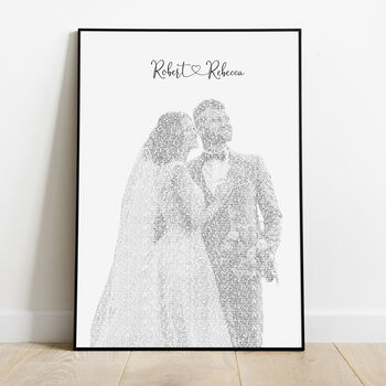Personalised Song Lyrics Portrait – Custom Couple Gift, 4 of 9