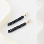 Black And Blue Rock Crystal Rod Drop Earrings, thumbnail 3 of 3