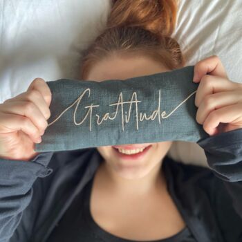 Gratitude Embroidered Lavender Eye Pillow, 3 of 5