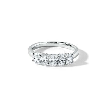Chiara White Gold Diamond Five Stone Engagement Ring, 3 of 5
