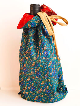Large Sari Gift Pouches, Reusable, Handmade, 7 of 11