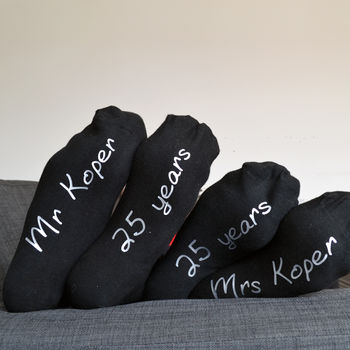 Set Of Gold Or Silver Anniversary Socks For A Couple, 2 of 2