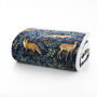 Luxury Sherpa Fleece Throw Fox And Deer Navy 41021011, thumbnail 2 of 2