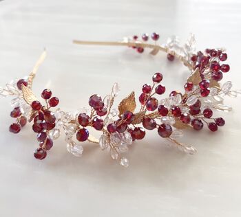 Red And Gold Bridal Headband, 6 of 6