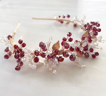 Red And Gold Crystal Headband, 6 of 6