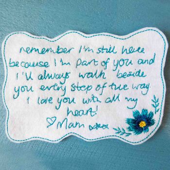 Personalised Embroidered Handwriting Wedding Dress Patch, 3 of 9