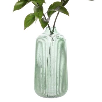 Tall Fluted Green Glass Vase, 7 of 7