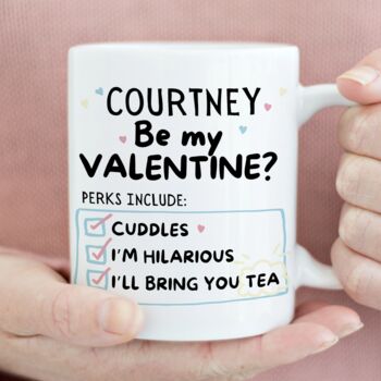 Personalised Be My Valentines Ceramic Tea Mug, 2 of 4