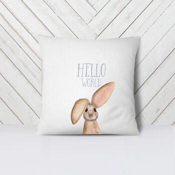 Hello World Rabbit Cushion, 2 of 3