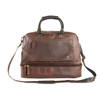 Personalised Leather Holdall With Shirt Compartment, 2 of 12