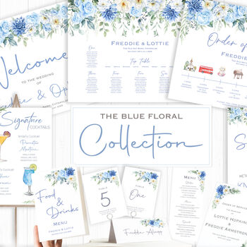 Wedding Invitation Blue Floral, 6 of 6