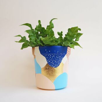 Abstract Gold Leaf Hand Painted Pattern Pot, 6 of 7