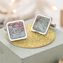 Personalised Vintage Square Map Cufflinks, thumbnail 3 of 6