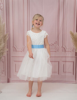 Soft Lace And Tulle Flower Girl Dress, 8 of 9