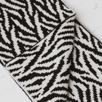 Zebra Lambswool Reversible Scarf, 9 of 12