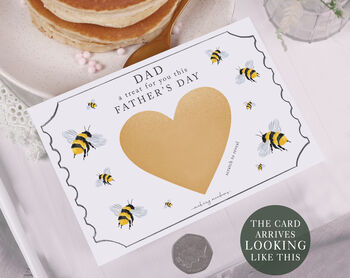 Personalised Father's Day Gift Scratch Voucher With Bumble Bees, 3 of 3