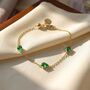 Emerald May Birthstone Minimalist Gold Vermeil Bracelet, thumbnail 1 of 4