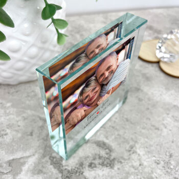 Personalised Photo Any Message Red Heart Crystal Token For A Partner Or Loved One, 6 of 7