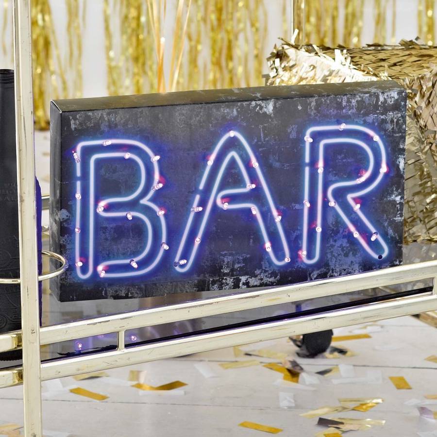 bar sign party illumination by bunting & barrow | notonthehighstreet.com