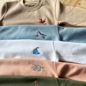 Children's Personalised Embroidered Fox Sweatshirt, 2 of 5