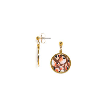Small Round Gold Plated Drop Earrings, 2 of 3