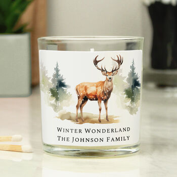 Personalised Watercolour Stag Candle Jar, 2 of 2