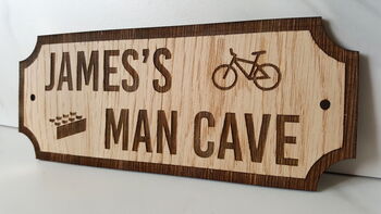 Personalised Oak Man Cave Street Sign, 2 of 3