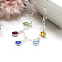 Birthstone Charm Bracelet Sterling Silver Family Jewellery, thumbnail 1 of 6