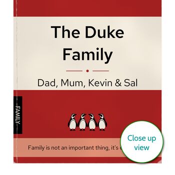 Family Print Personalised Book Cover Gift, 11 of 12