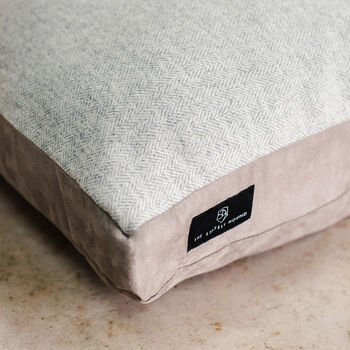 Herringbone Wool Dog Bed With Faux Suede Base, 4 of 4
