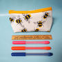 Bees Small Leather Makeup Bag, thumbnail 6 of 8