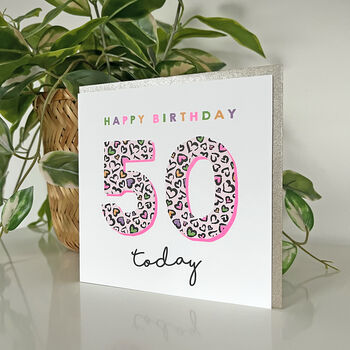 Leopard Love 50th Birthday Card, 2 of 3